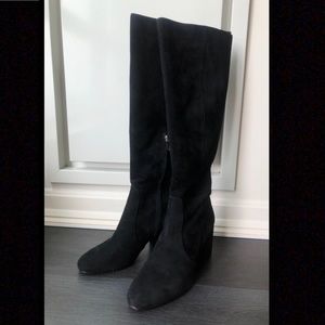 Sam Edelman Thora Black Suede Knee High Boots